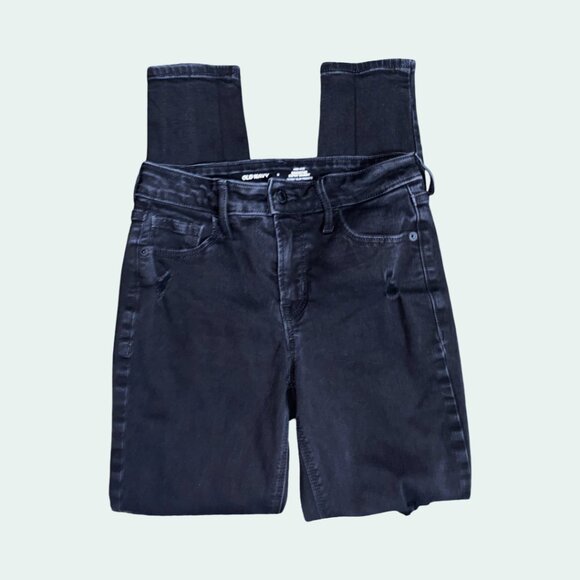 Sz.2*Old Navy*RockStar Super Skinny Ripped-Up Black Jeans - Picture 2 of 3